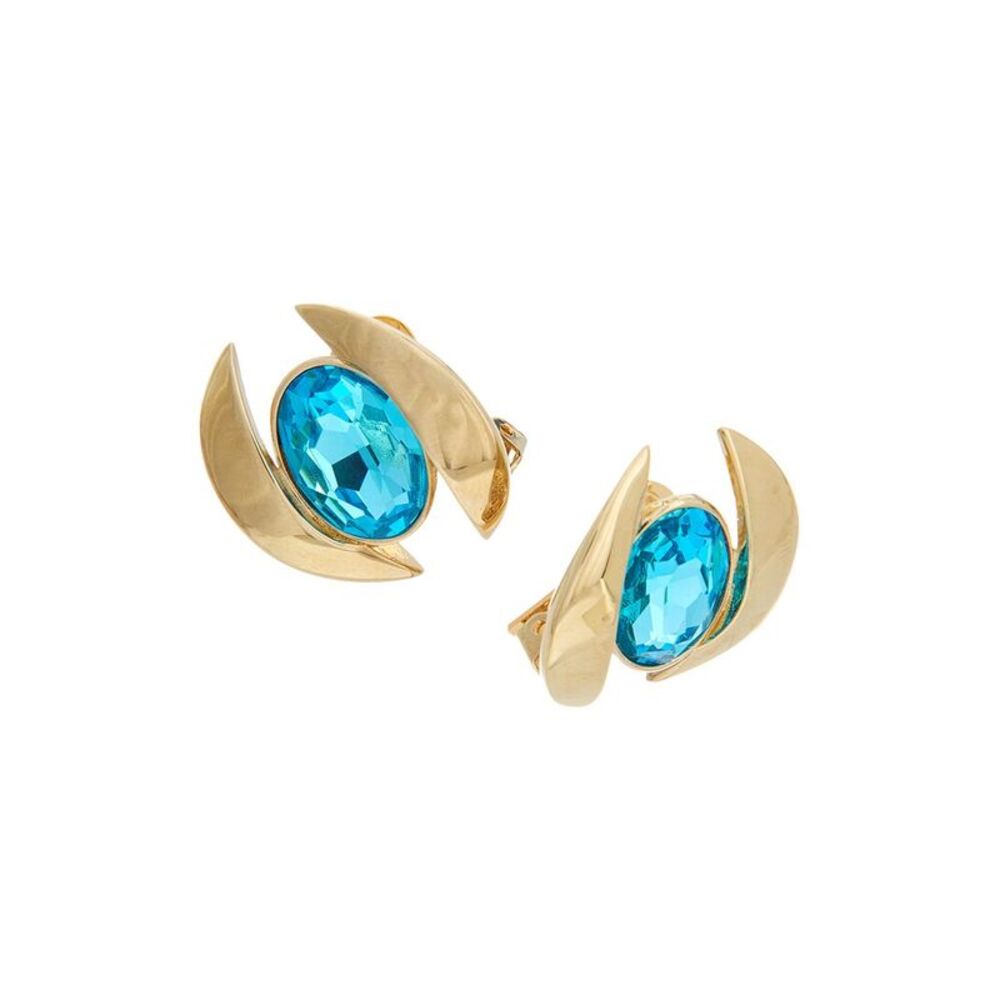Oscar De La Renta Oval Stud Earrings